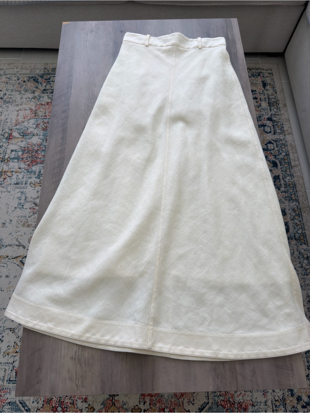 Zimmermann Cream 100% linen straight Midi Skirt - Picture 4 of 7